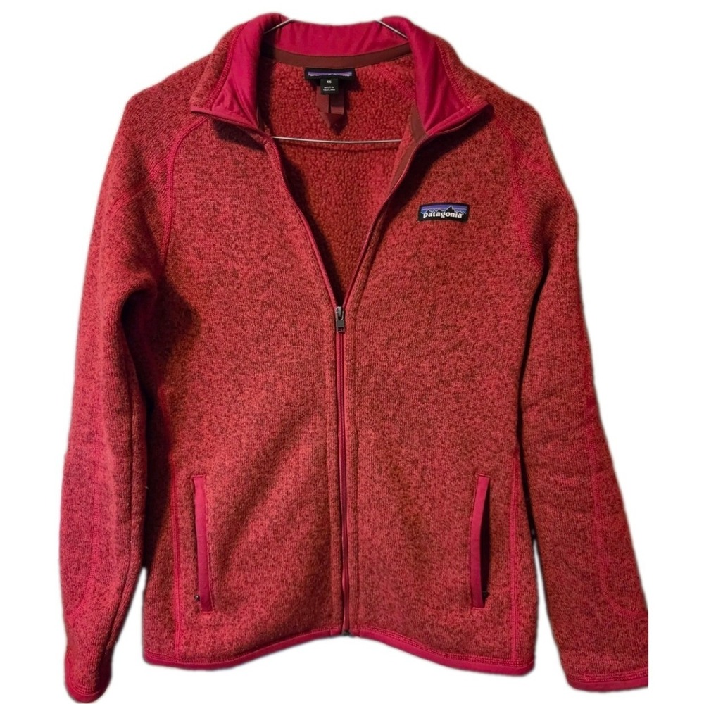 Patagonia Better Sweater Full Zip Jacket Womens XS Red Marl Fleece